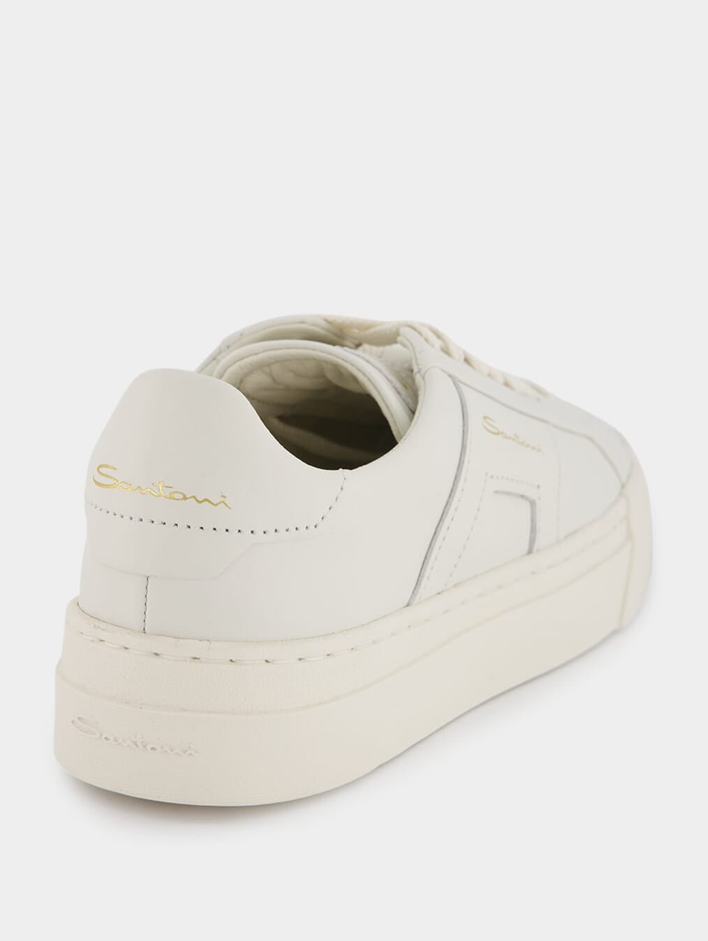 SantoniDouble Buckle Leather Sneakers at Fashion Clinic