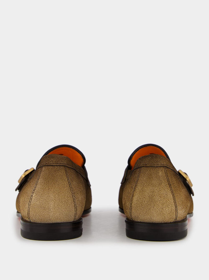 SantoniDouble-Buckle Suede Loafers at Fashion Clinic