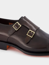 SantoniLeather double-buckle shoes at Fashion Clinic