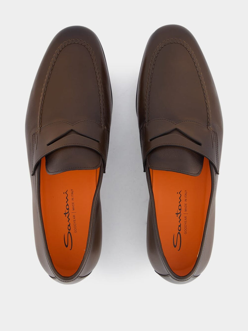 SantoniLeather loafers at Fashion Clinic