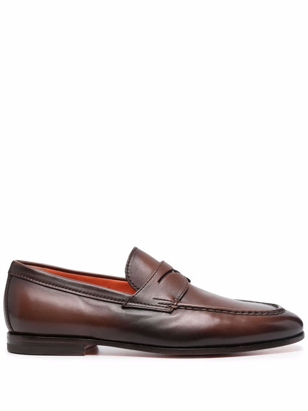 SantoniLeather loafers at Fashion Clinic