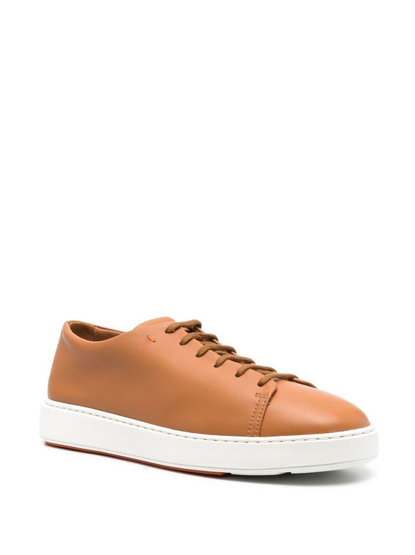 SantoniLow-top leather sneakers at Fashion Clinic