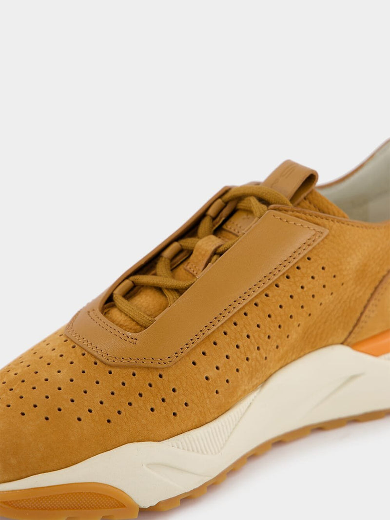 SantoniPanelled Grained Leather Sneakers at Fashion Clinic