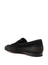 SantoniSuede double-buckle loafer at Fashion Clinic