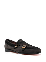SantoniSuede double-buckle loafer at Fashion Clinic