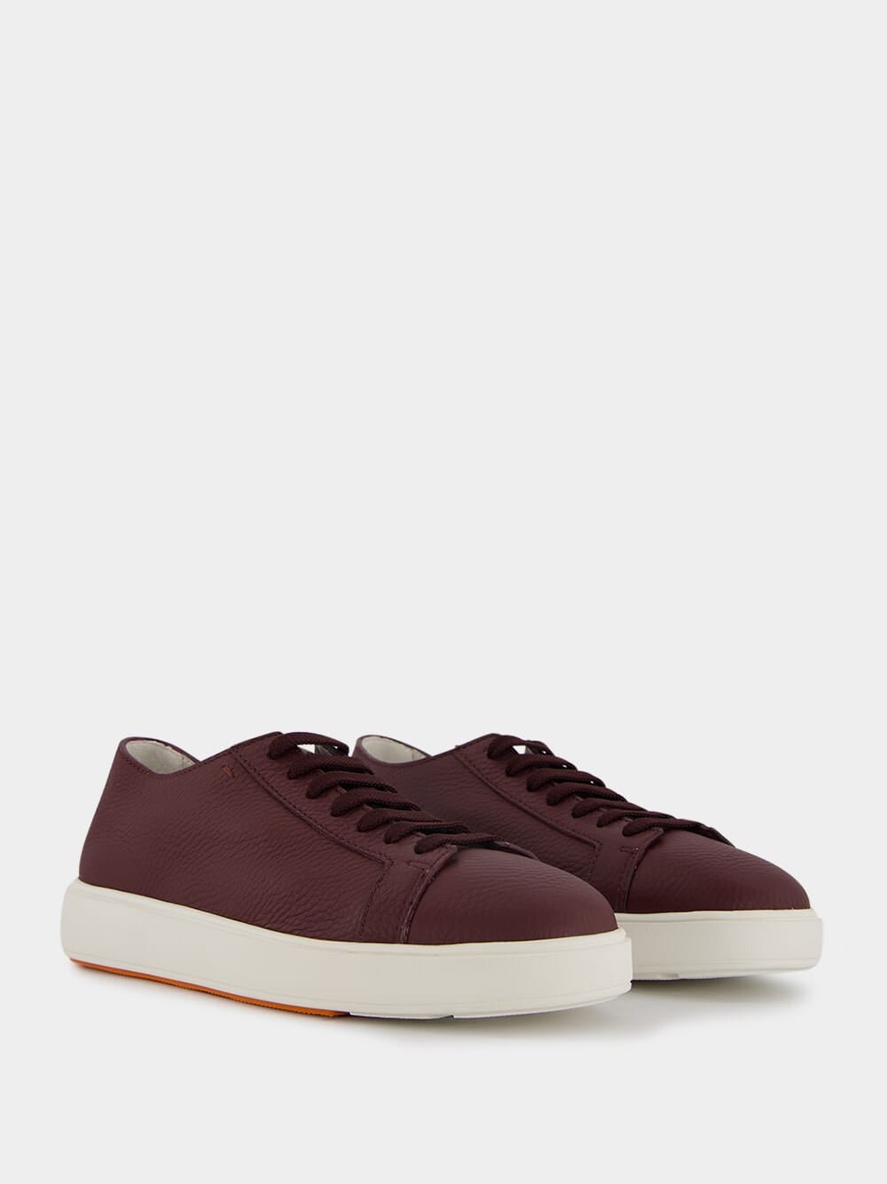 SantoniTextured-Leather Low-Top Sneakers at Fashion Clinic
