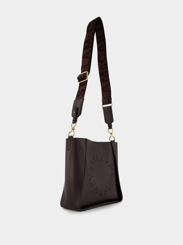 Stella McCartneyLogo Brown Eco Nappa Mini Crossbody Bag at Fashion Clinic