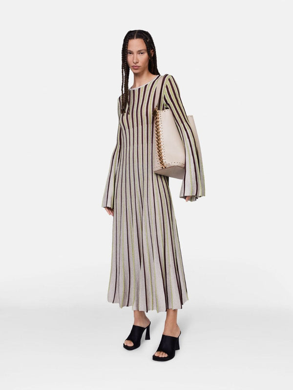 Stella McCartneyStriped Lurex Rib Knit Midi Dress at Fashion Clinic