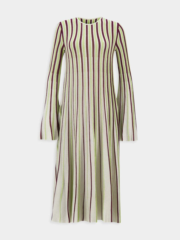 Stella McCartneyStriped Lurex Rib Knit Midi Dress at Fashion Clinic