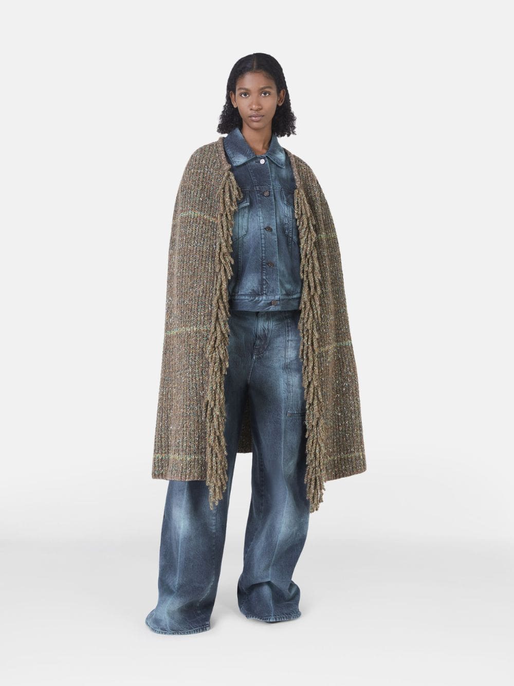 Stella McCartney Tweed Knit Cape Coat FASHION CLINIC