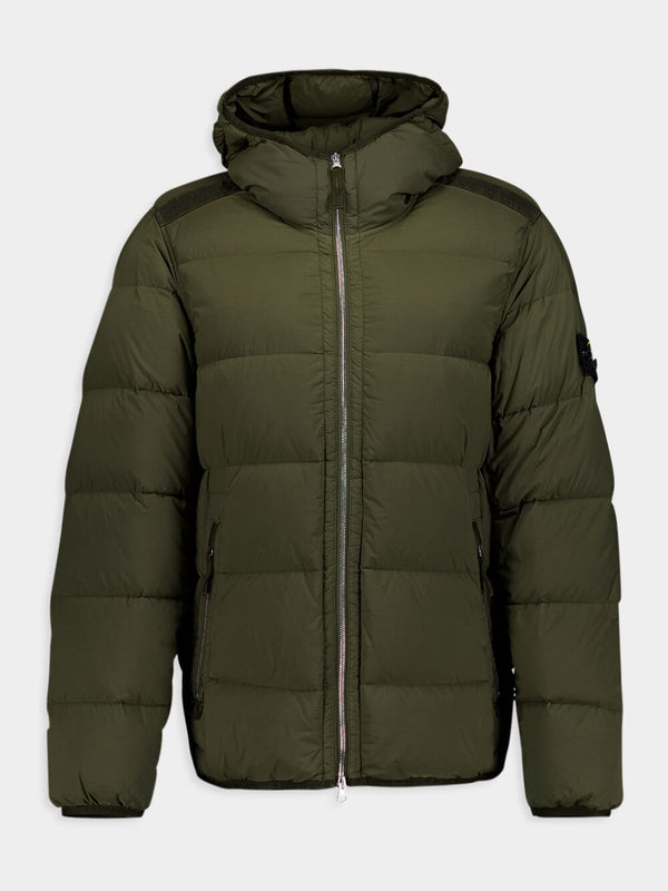 Stone IslandTunnel Down-TC Green Hooded Jacket at Fashion Clinic