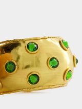 Sylvia ToledanoEmerald-Dotted Gold Cuff at Fashion Clinic