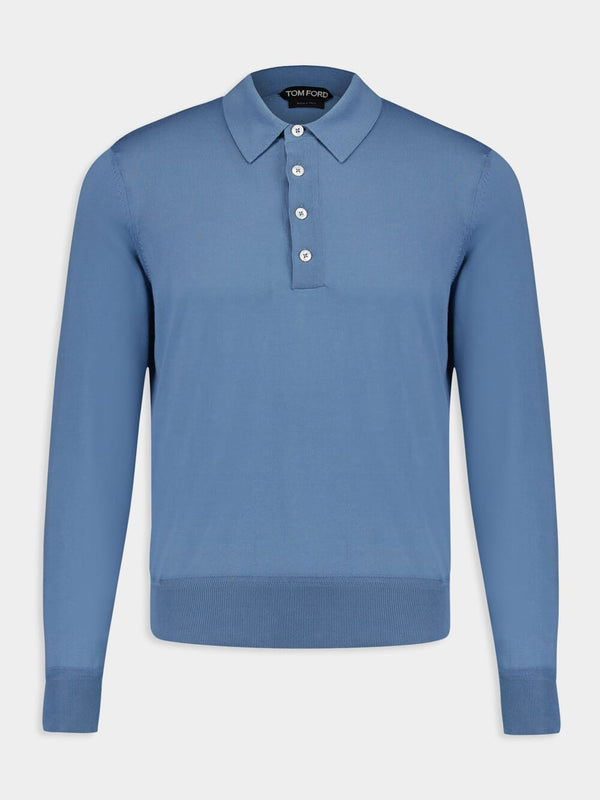 Tom FordBlue Polo Knit Sweater at Fashion Clinic