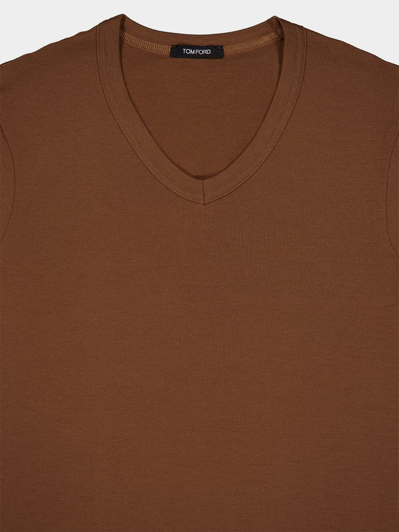 Tom FordClassic V-Neck Brown T-Shirt at Fashion Clinic