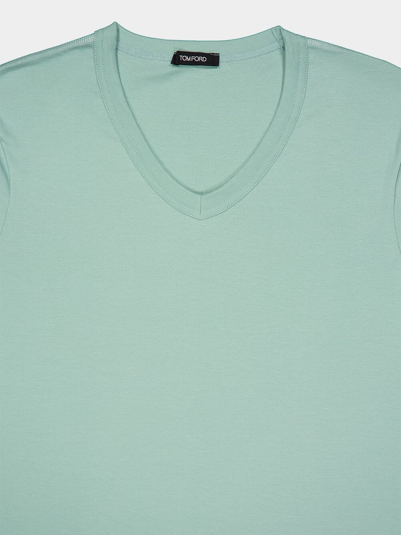 Tom FordClassic V-Neck Mint T-Shirt at Fashion Clinic