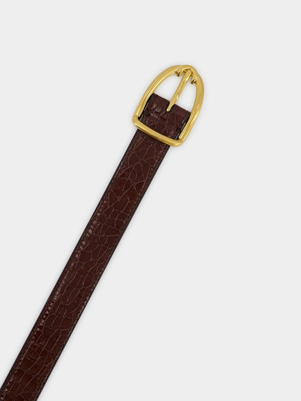 Tom FordCrackled Leather Angled Buckle Belt at Fashion Clinic