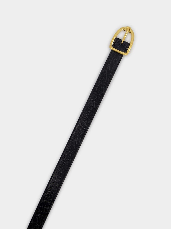 Tom FordCrackled Leather Angled Buckle Belt at Fashion Clinic