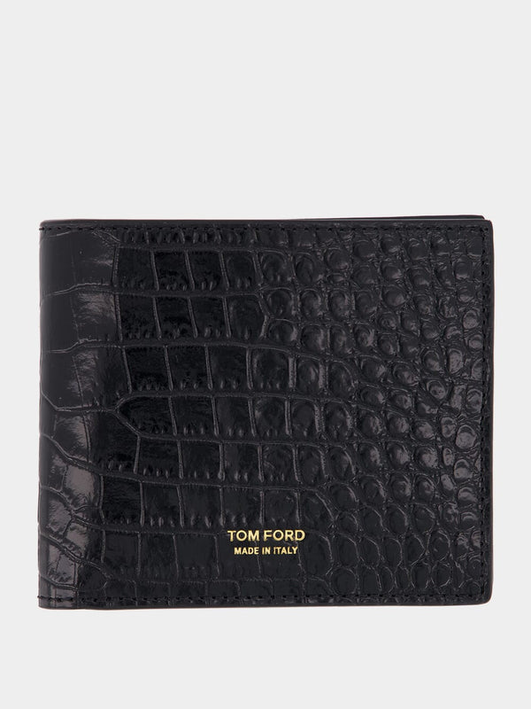 Tom FordCroc-Embossed Glossy Leather Wallet at Fashion Clinic