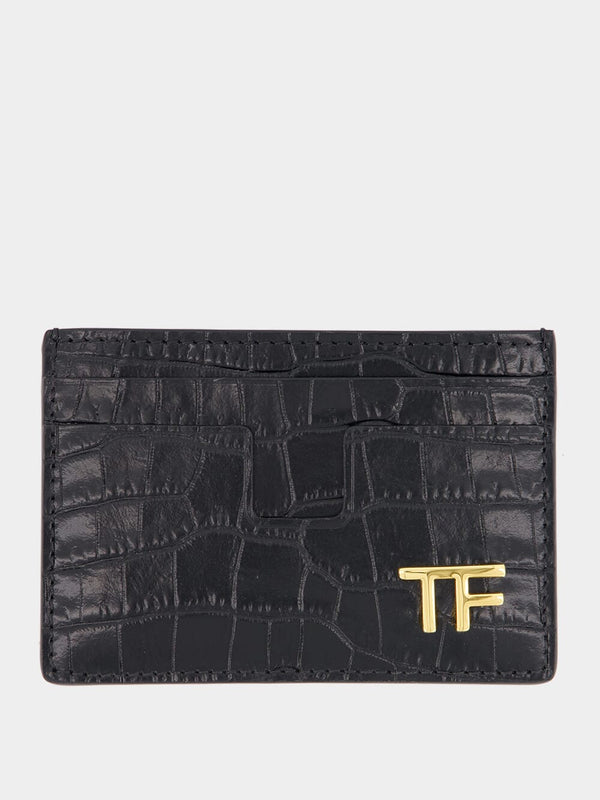 Tom FordCroc-Embossed Leather Card Holder at Fashion Clinic