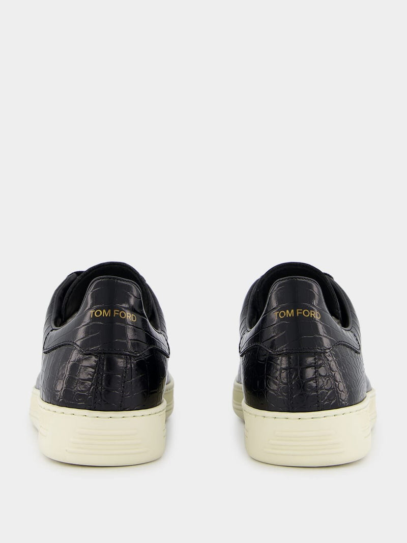 Tom FordCroc-Print Warwick Black Sneakers at Fashion Clinic