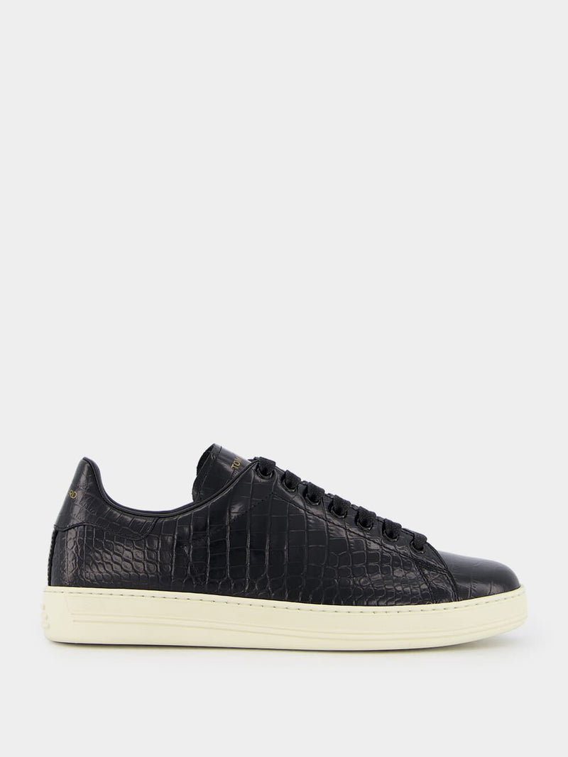 Tom FordCroc-Print Warwick Black Sneakers at Fashion Clinic