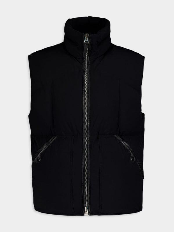 Tom FordFunnel-Neck Black Quilted Gilet at Fashion Clinic