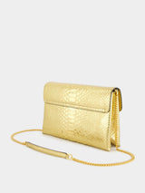 Tom FordGolden Snakeskin-Effect Clutch at Fashion Clinic