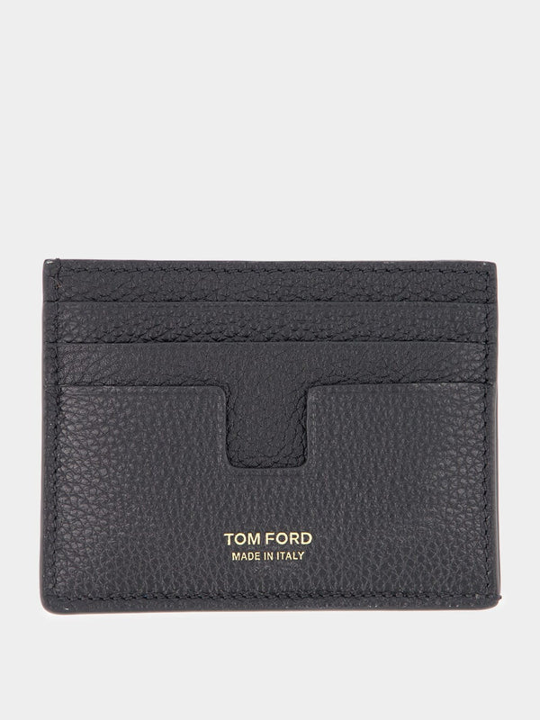 Tom FordGrained-Leather Black Card Holder at Fashion Clinic