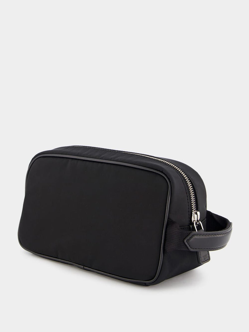 Tom FordLogo-Patch Leather-Piped Small Washbag at Fashion Clinic