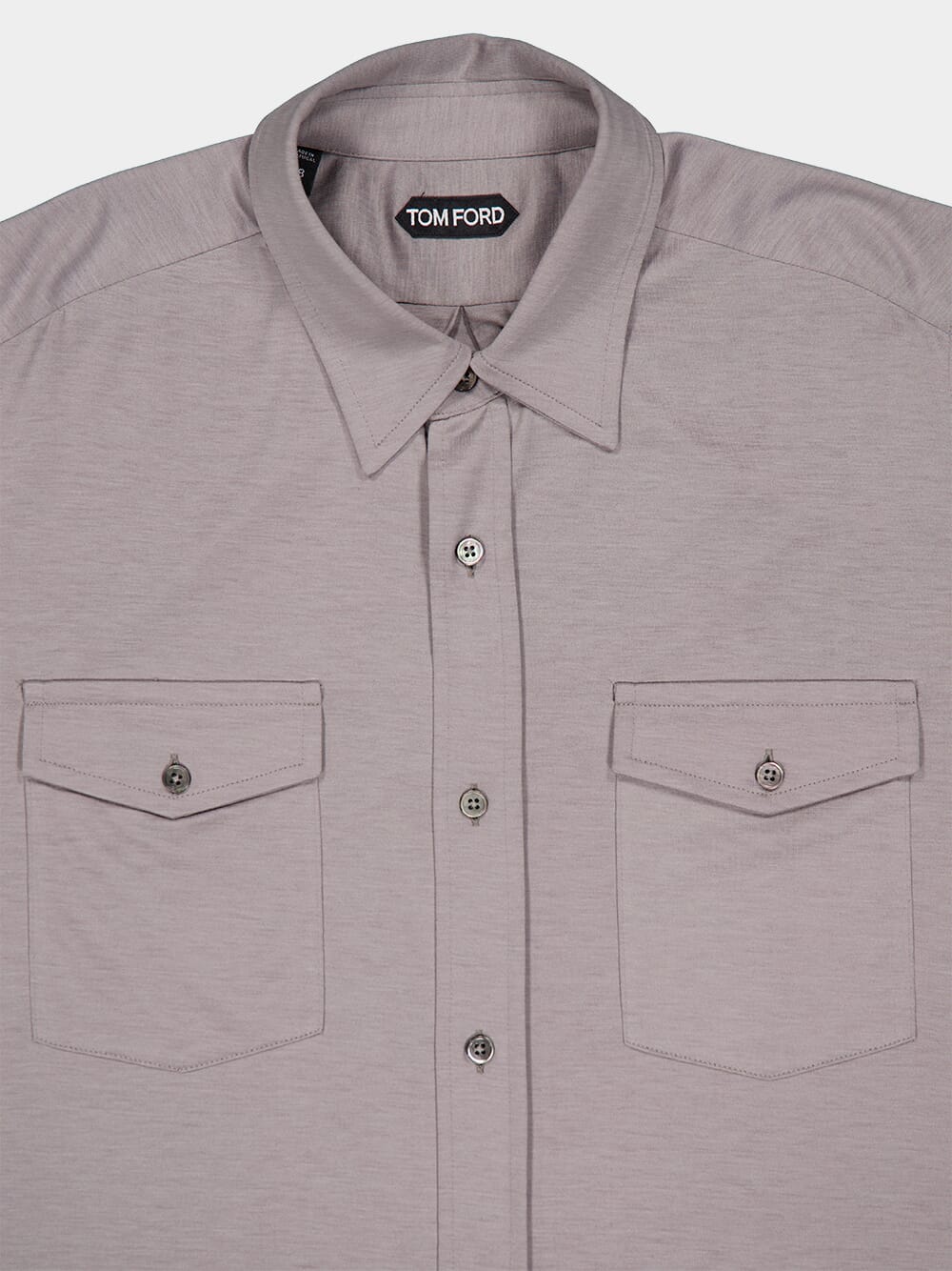 Tom FordSilk-Cotton Blend Grey Shirt at Fashion Clinic