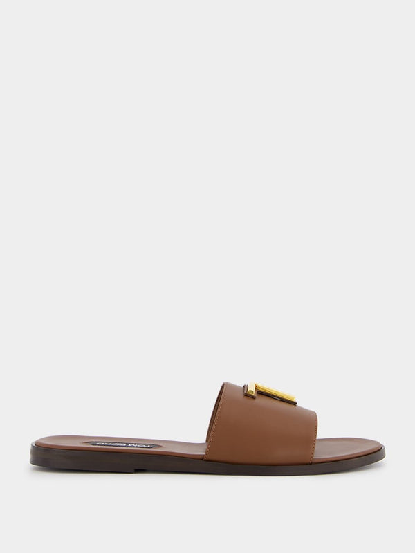 Tom FordSmooth Leather Brighton Slides at Fashion Clinic