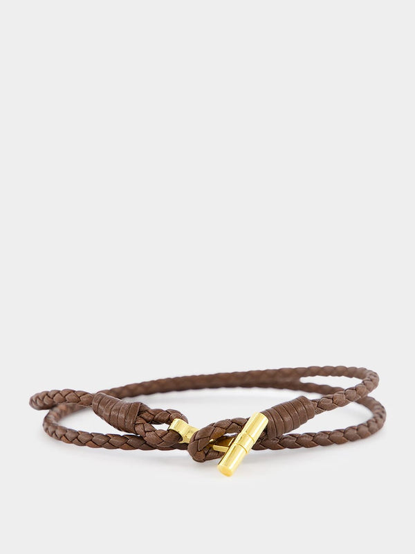 Tom FordT-Charm Woven Brown Bracelet at Fashion Clinic