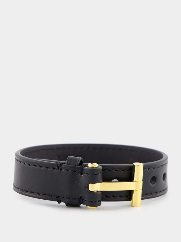 Tom FordT-Shaped Hinge Detail Leather Bracelet at Fashion Clinic
