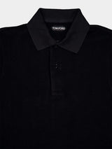 Tom FordTowelling Black Polo Shirt at Fashion Clinic
