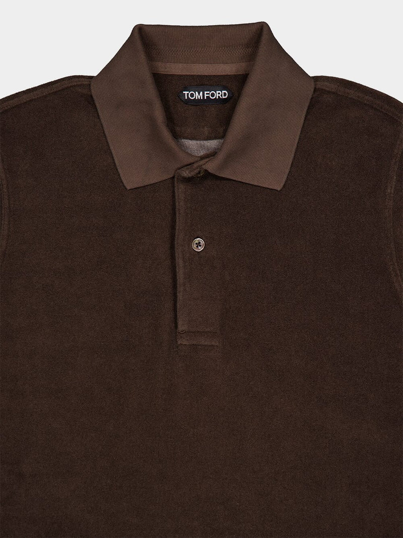Tom FordTowelling Brown Polo Shirt at Fashion Clinic
