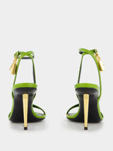 Tom FordVibrant Green Stiletto Padlock Sandals at Fashion Clinic