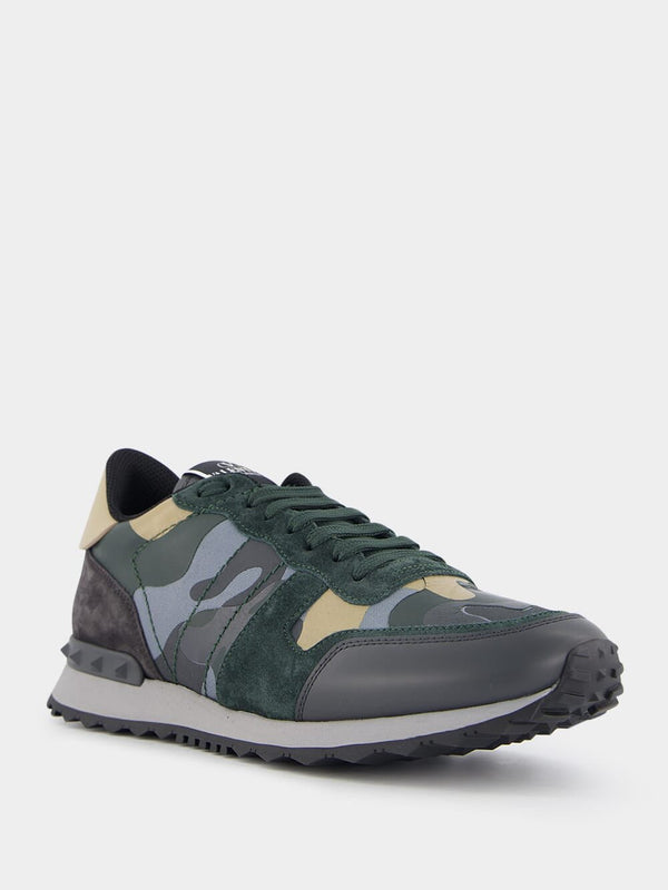 Valentino GaravaniCamouflage Rockrunner Low-Top Sneakers at Fashion Clinic