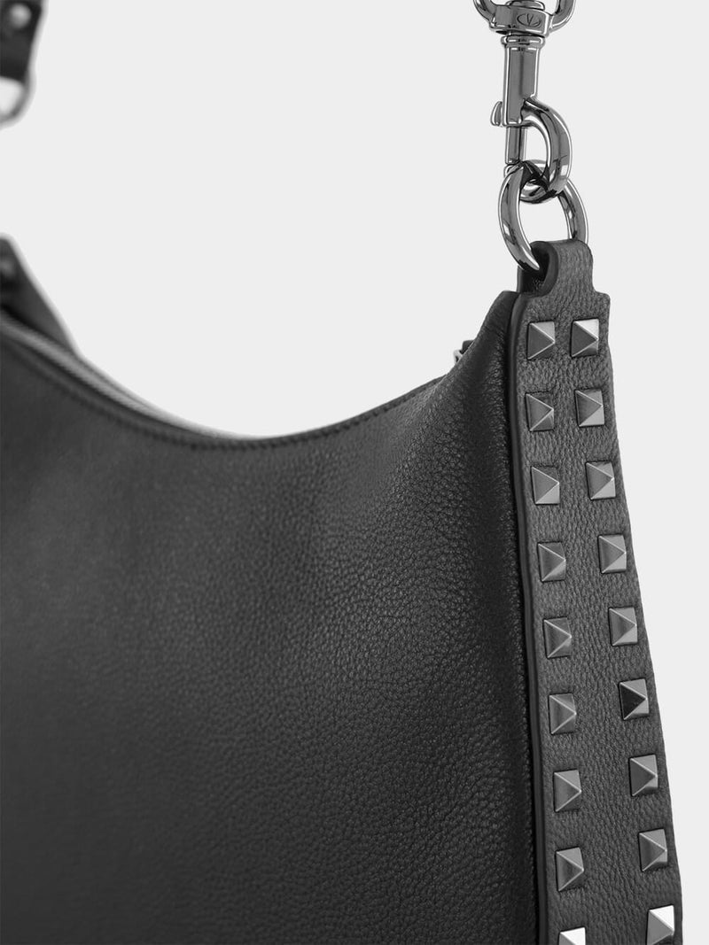 Valentino GaravaniGrain Leather Small Hobo Rockstud Bag at Fashion Clinic