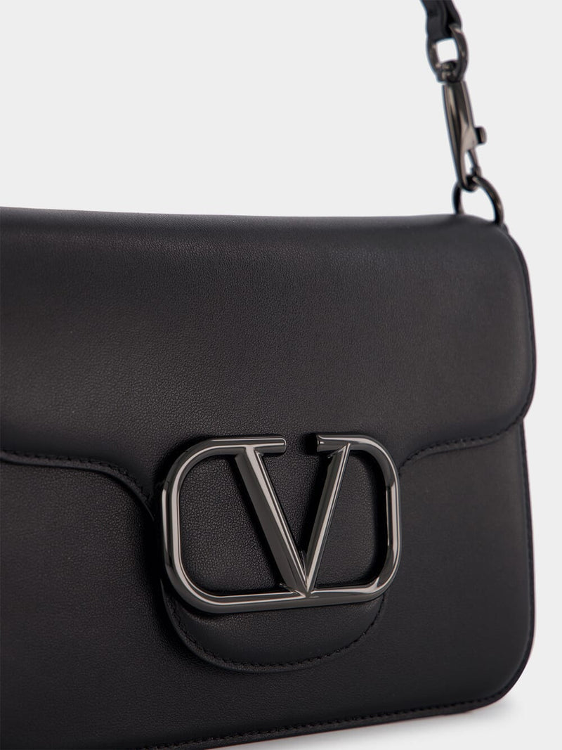 Valentino GaravaniLocò Calfskin Black Shoulder Bag at Fashion Clinic