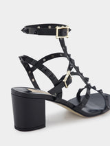 Valentino GaravaniRockstud Calfskin Ankle Strap Sandals at Fashion Clinic