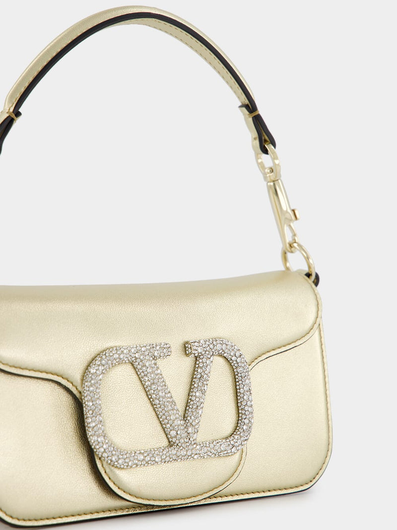 Valentino GaravaniSmall Locò Crystal-Embellished Metallic Bag at Fashion Clinic