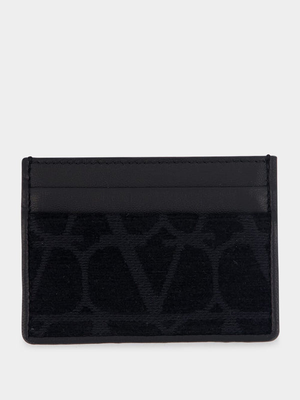 Valentino GaravaniToile Iconographe Leather-Detail Cardholder at Fashion Clinic