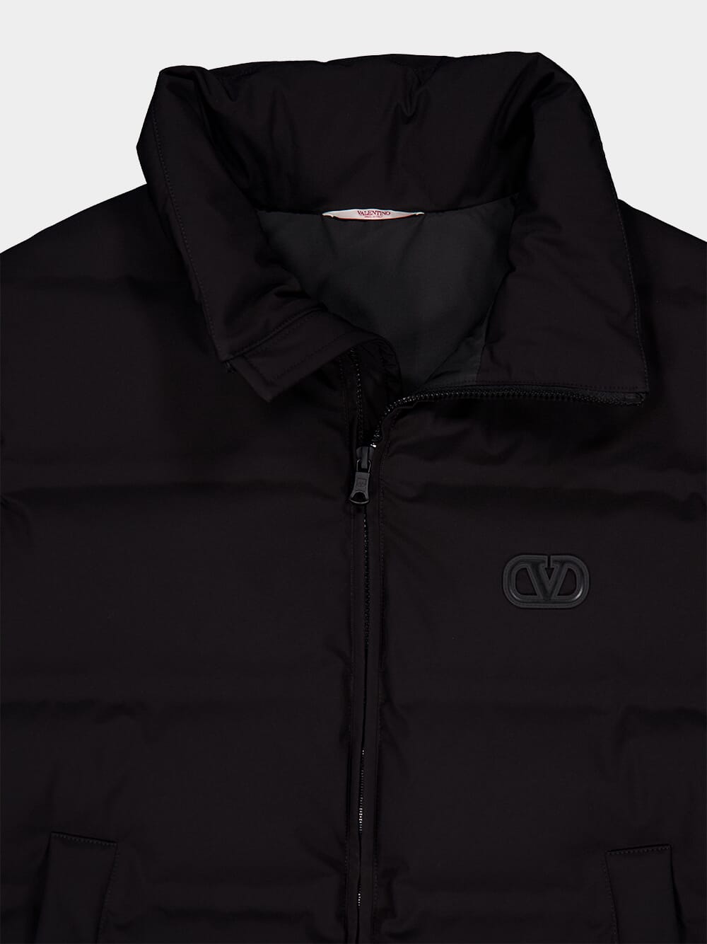 Valentino GaravaniVLogo Nylon Hooded Black Waistcoat at Fashion Clinic