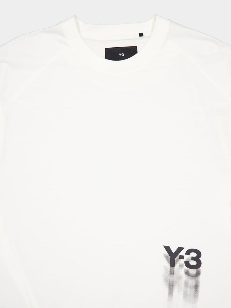 Y-3Y-3 Logo White Graphic Tee at Fashion Clinic