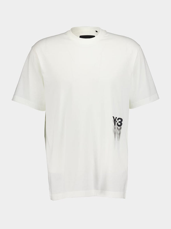 Y-3Y-3 Logo White Graphic Tee at Fashion Clinic