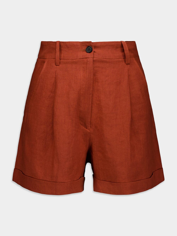 Zeus+DioneDionysus High-Waisted Linen Shorts at Fashion Clinic