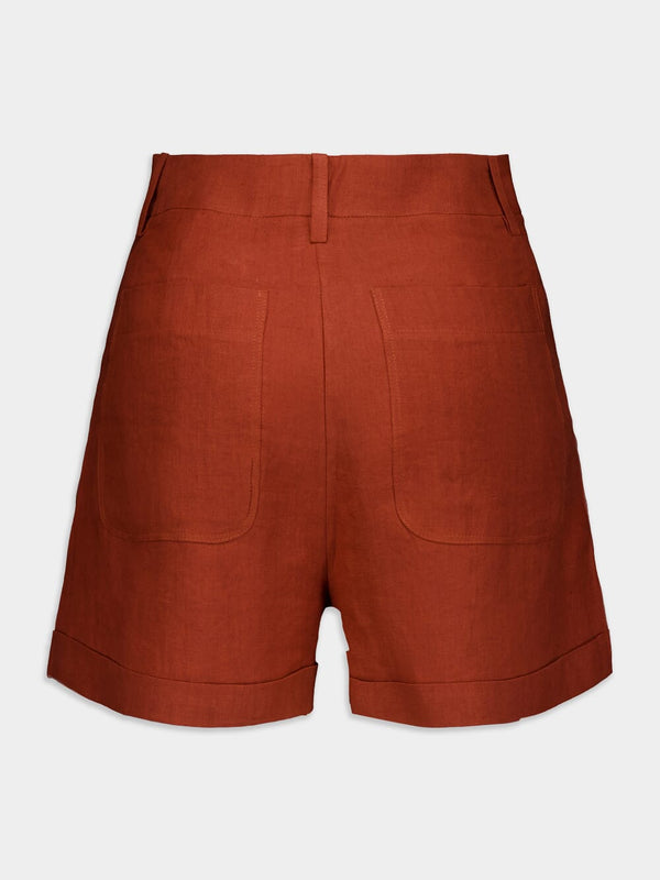 Zeus+DioneDionysus High-Waisted Linen Shorts at Fashion Clinic