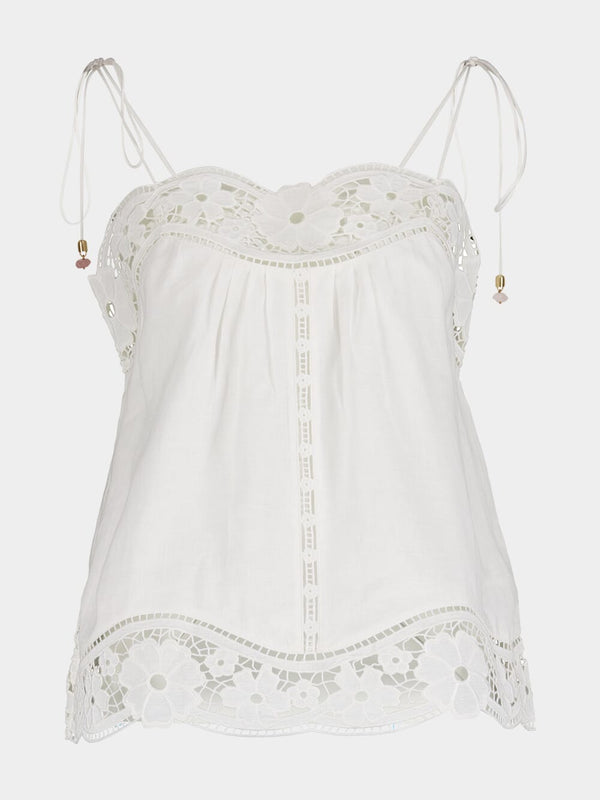 ZimmermannAugust Broderie Linen Cami at Fashion Clinic