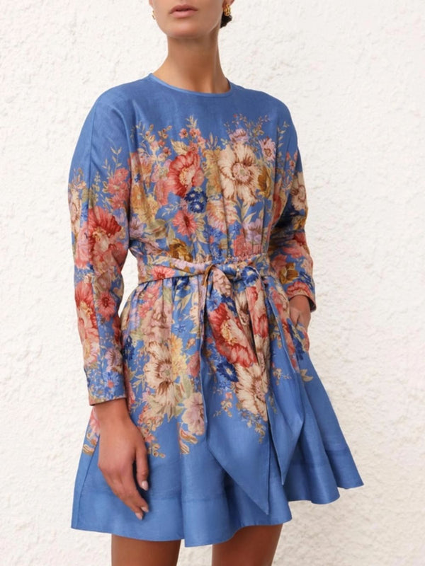 ZimmermannAugust Long Sleeve Linen Mini Dress at Fashion Clinic