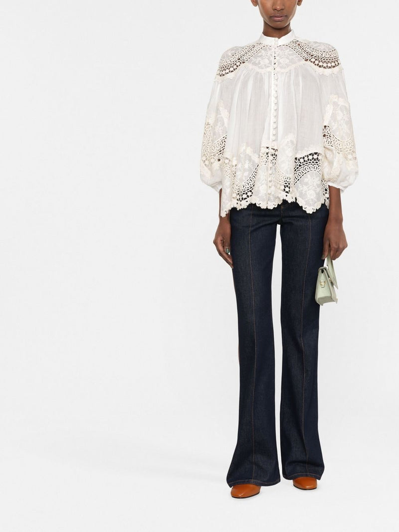 ZimmermannPattie embroidered trim blouse at Fashion Clinic